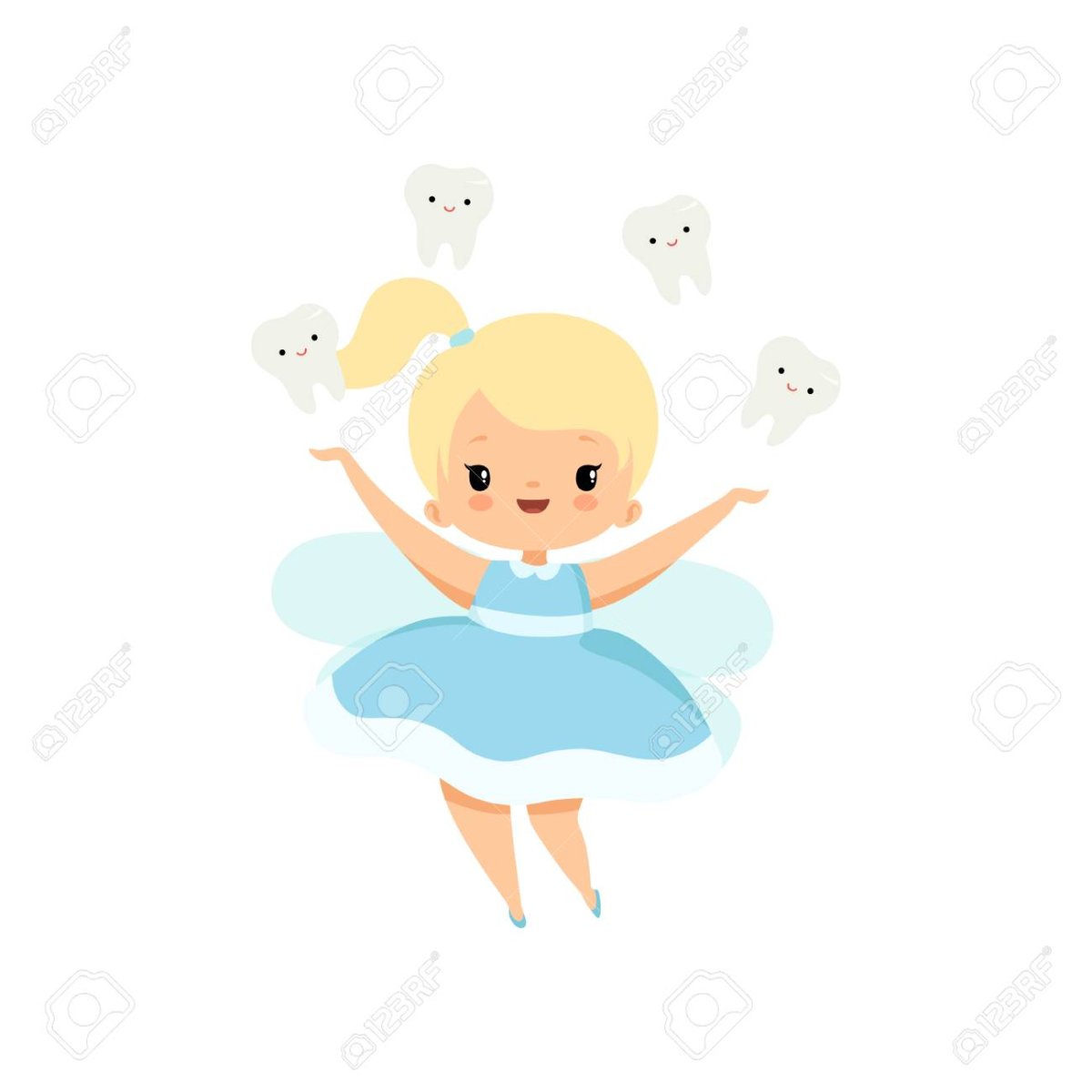 Зубная Фея на белом фоне