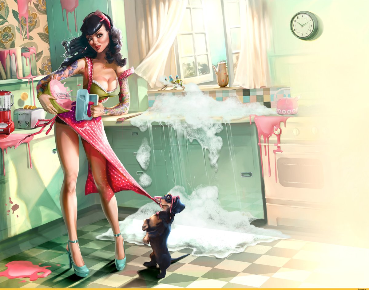 Баба со шваброй