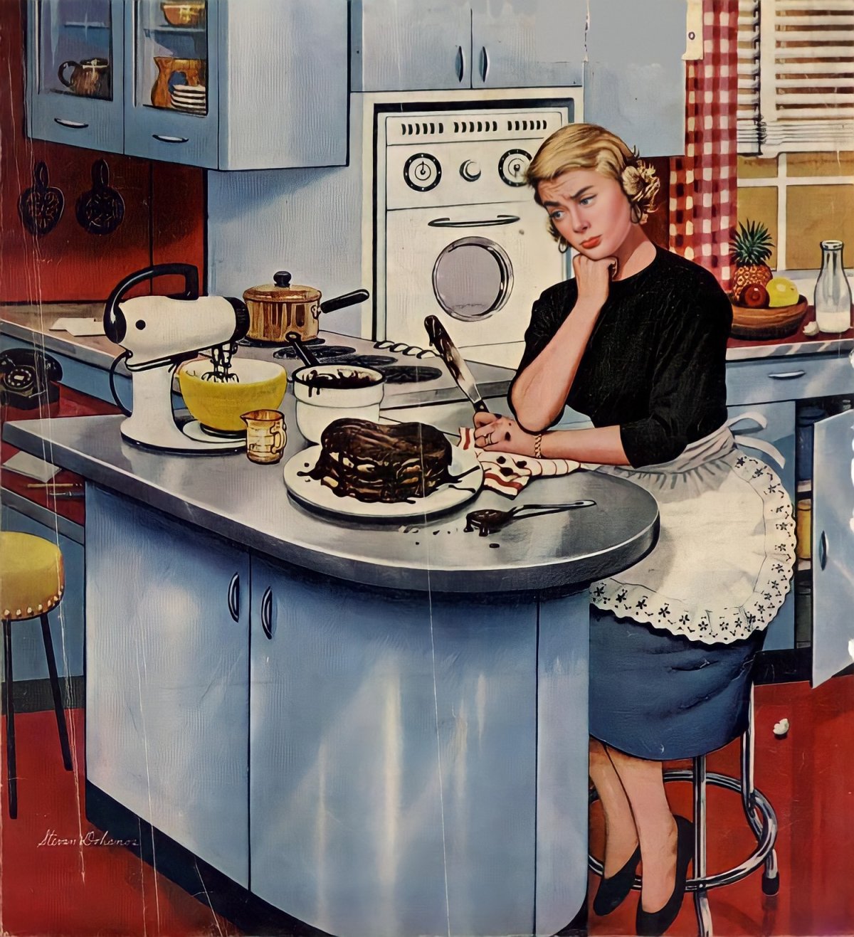 Девушка утром на кухне