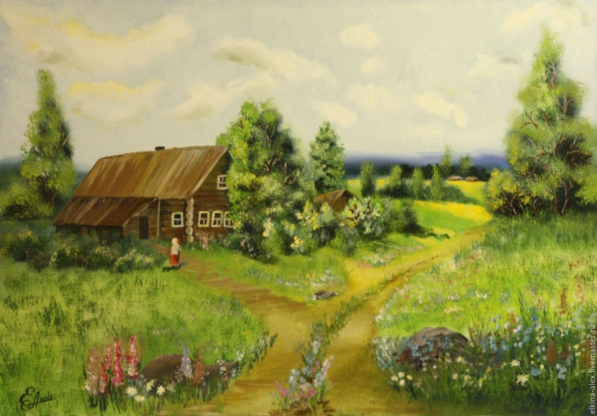 Деревенский пейзаж Базанова