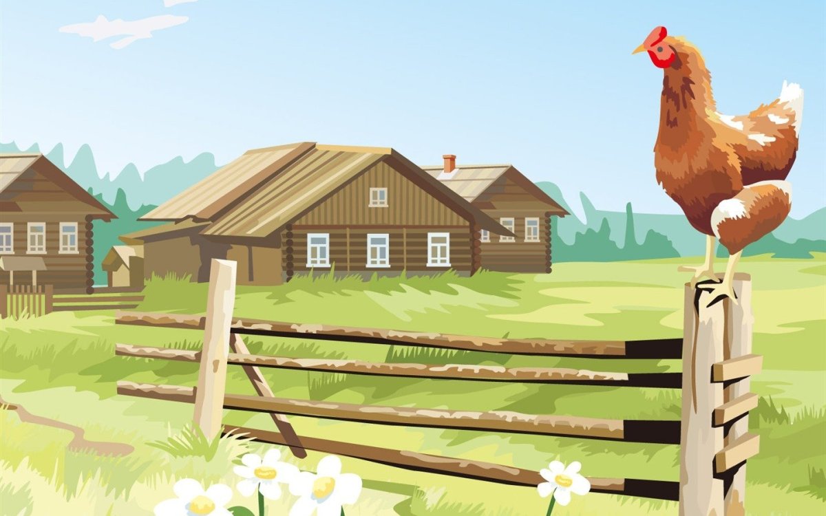 Сельский пейзаж для детей