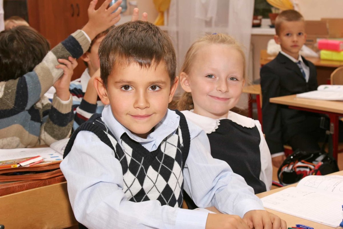 Учениеки мальчик и девочка