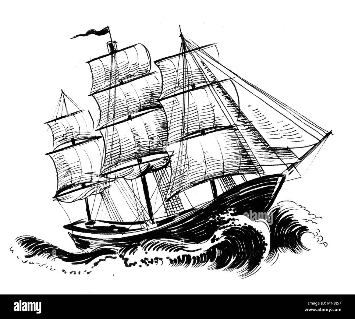 Парусная лодка скетч