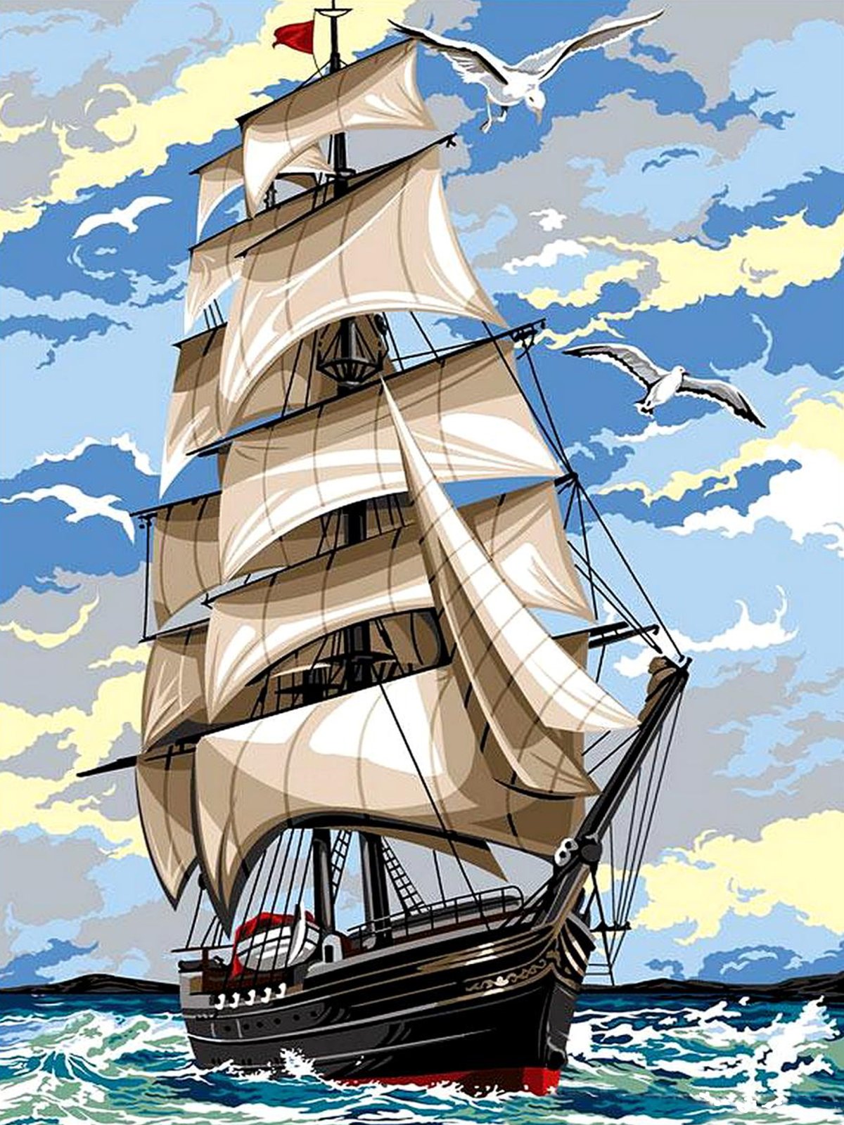 Контур яхты парусной