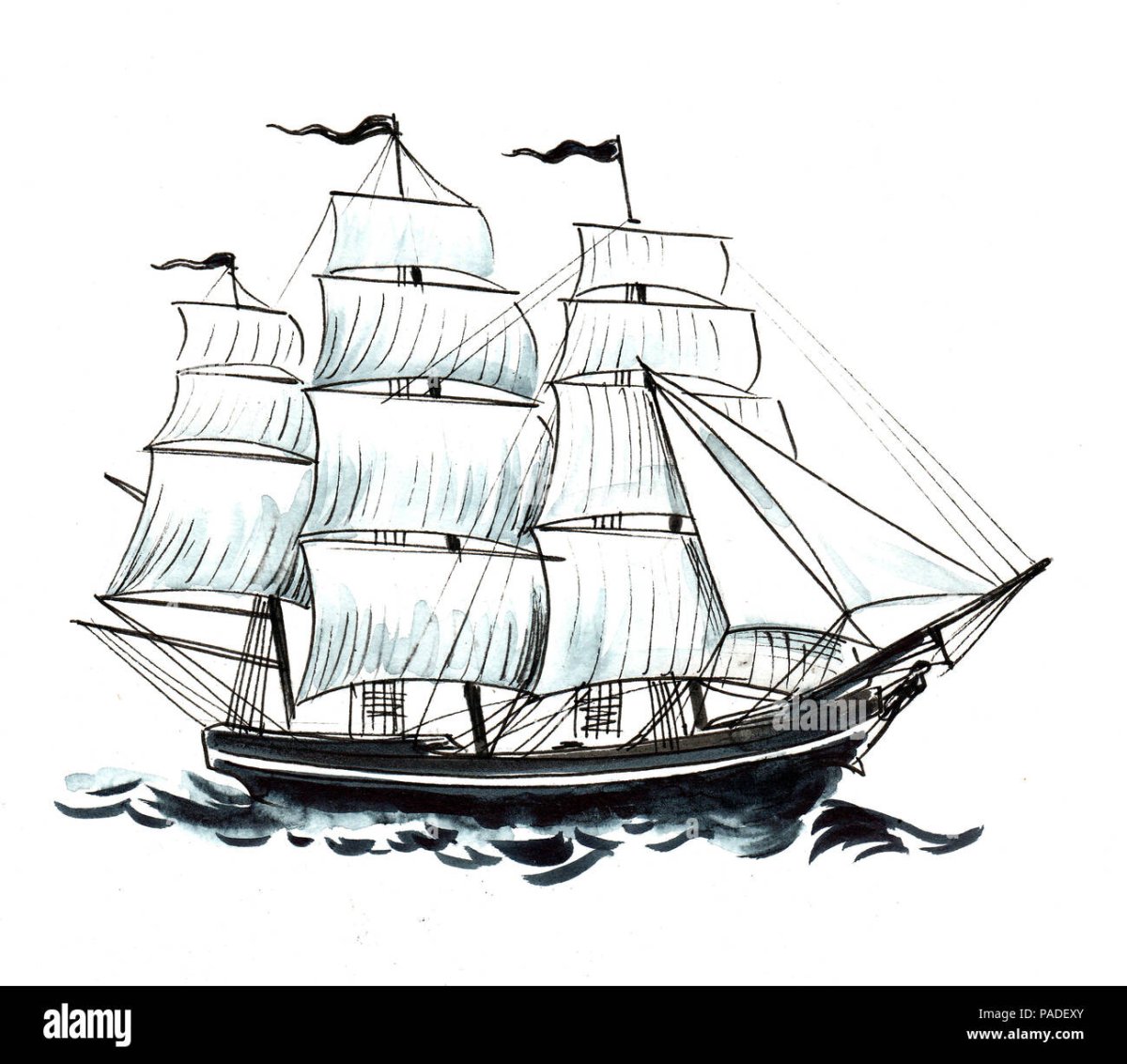 Пейзаж с парусником