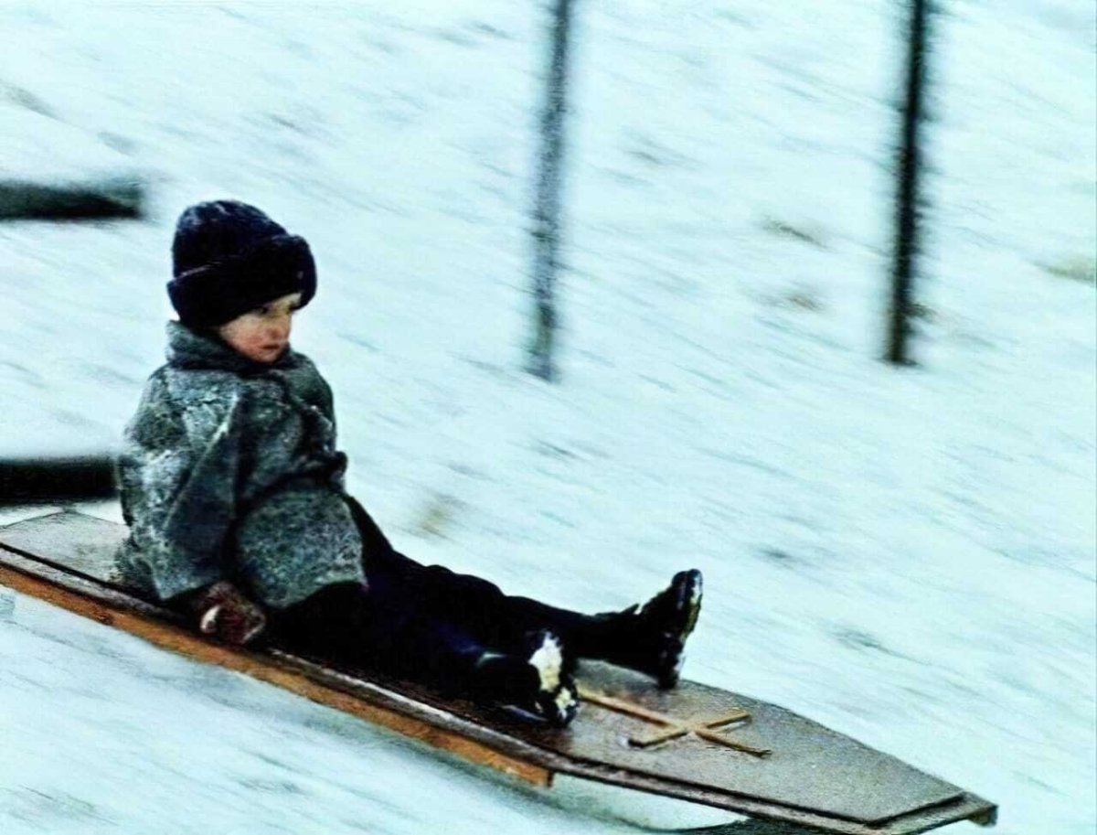 Рохля санки по снегу