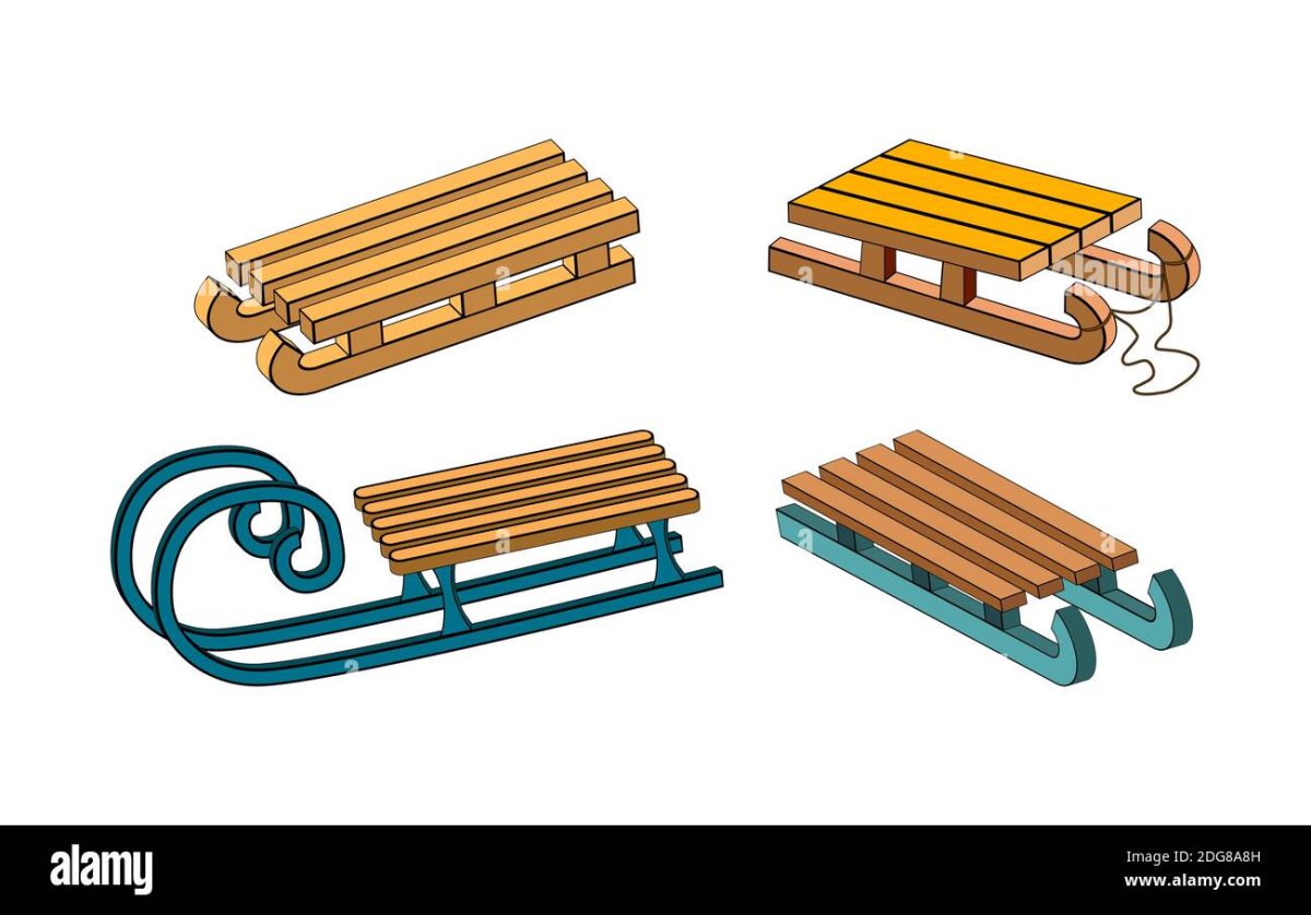 Санки на снегу