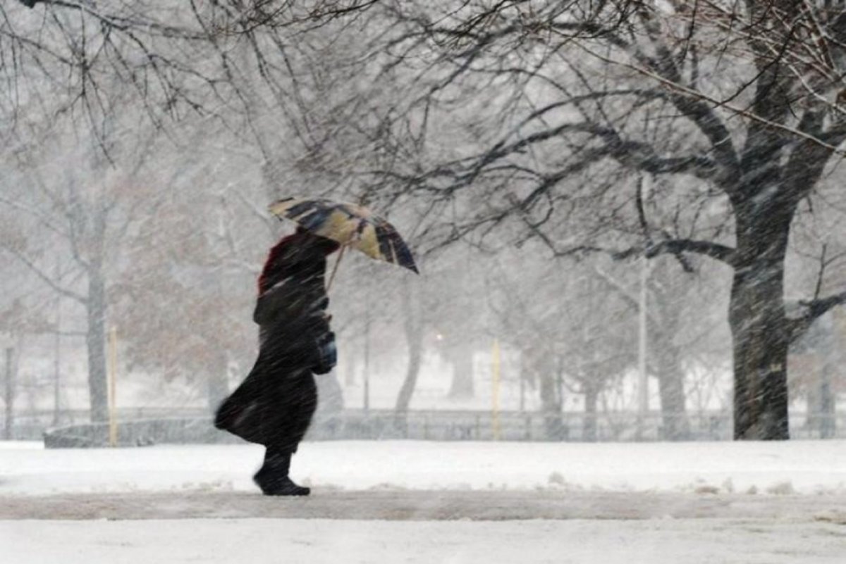 Сильный ветер со снегом