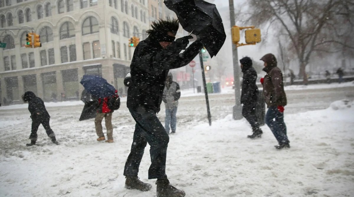 Сильный ветер зимой