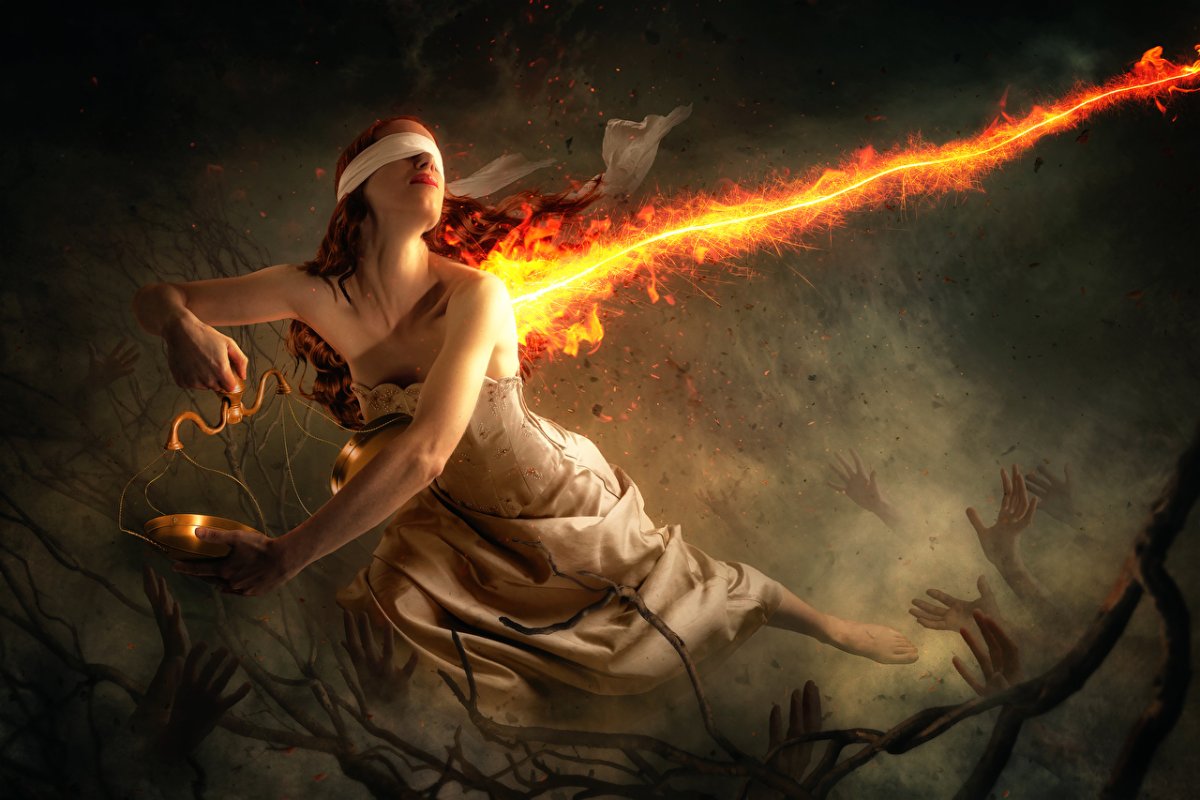 Девушка колдует