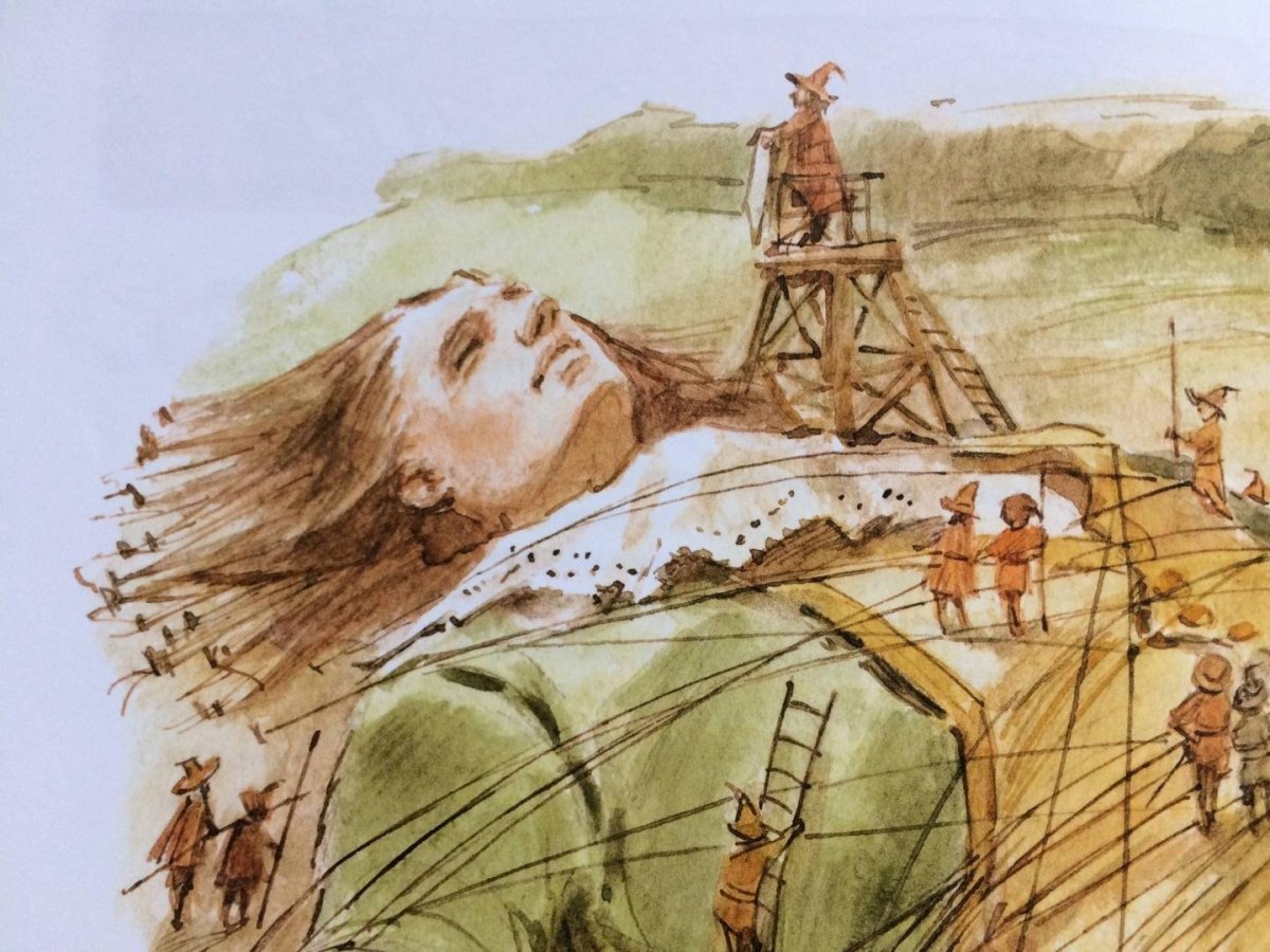 Путешествие Гулливера в Лилипутию рисунок