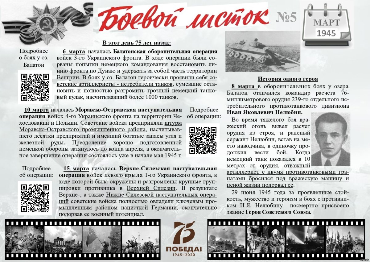 Боевые листы 1945