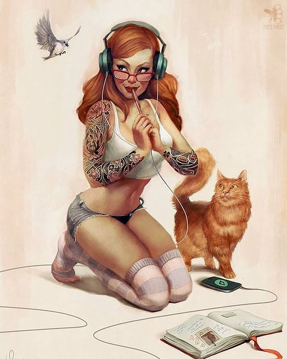 Смешная девушка арт