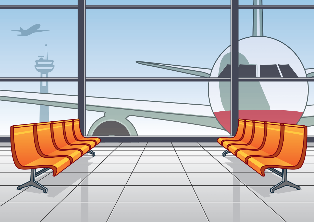 Фон аэропорт нарисованный