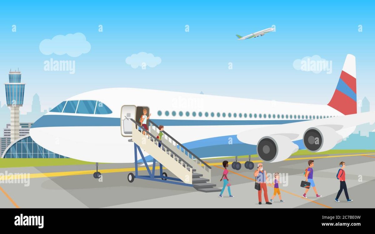 Самолет в аэропорту вектор