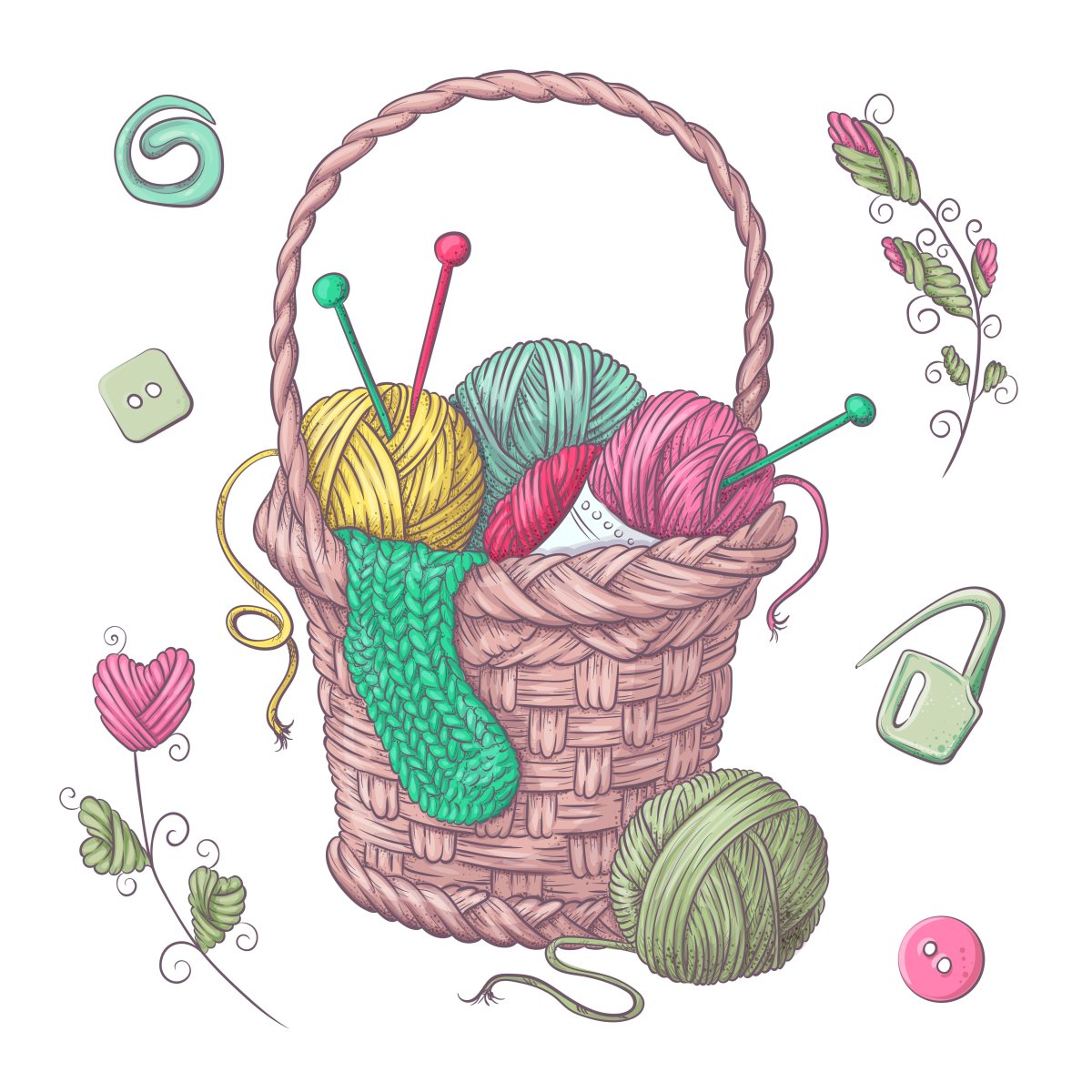 Клубок шерсти вектор