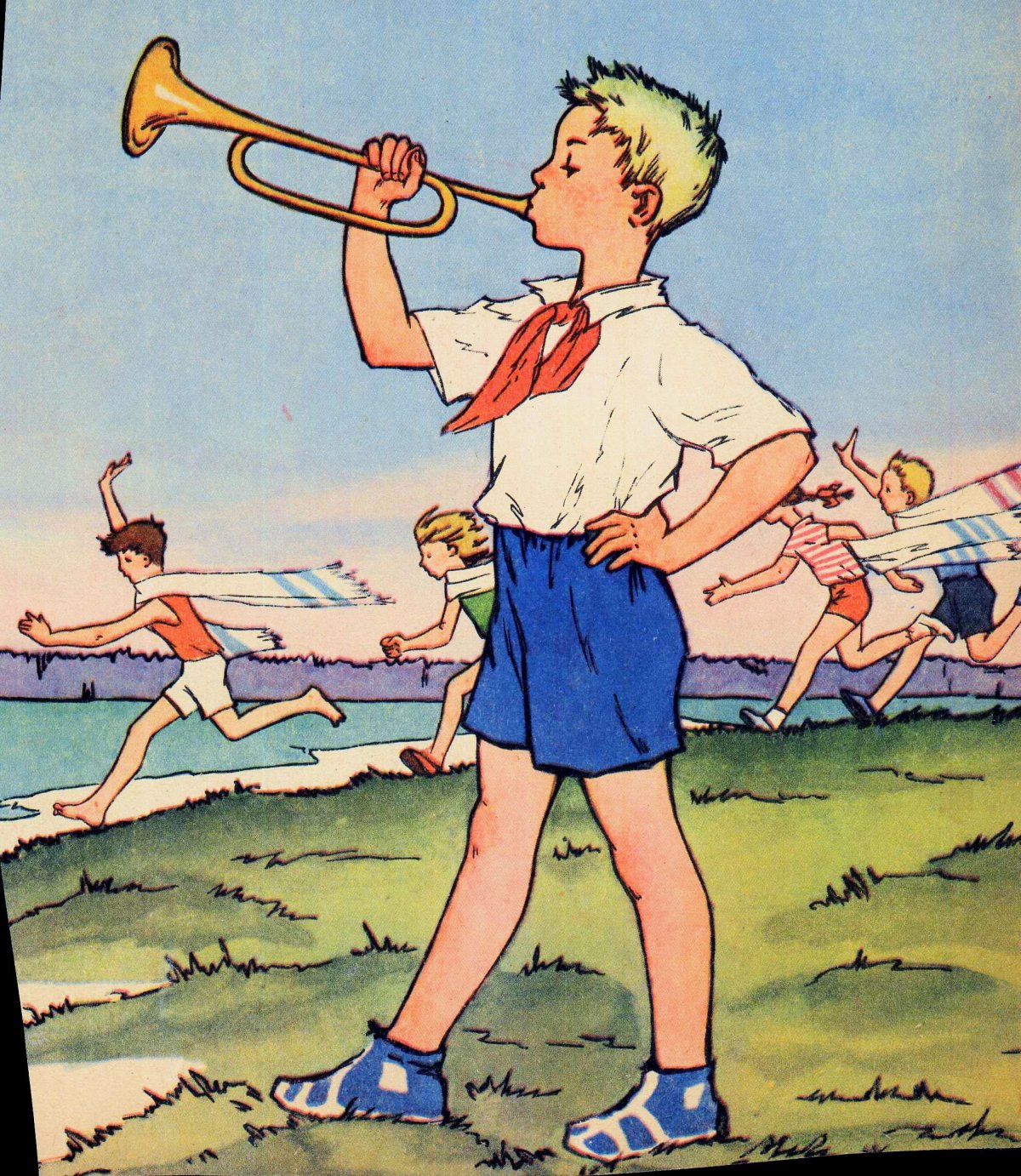 Black and White cartoon Trumpet