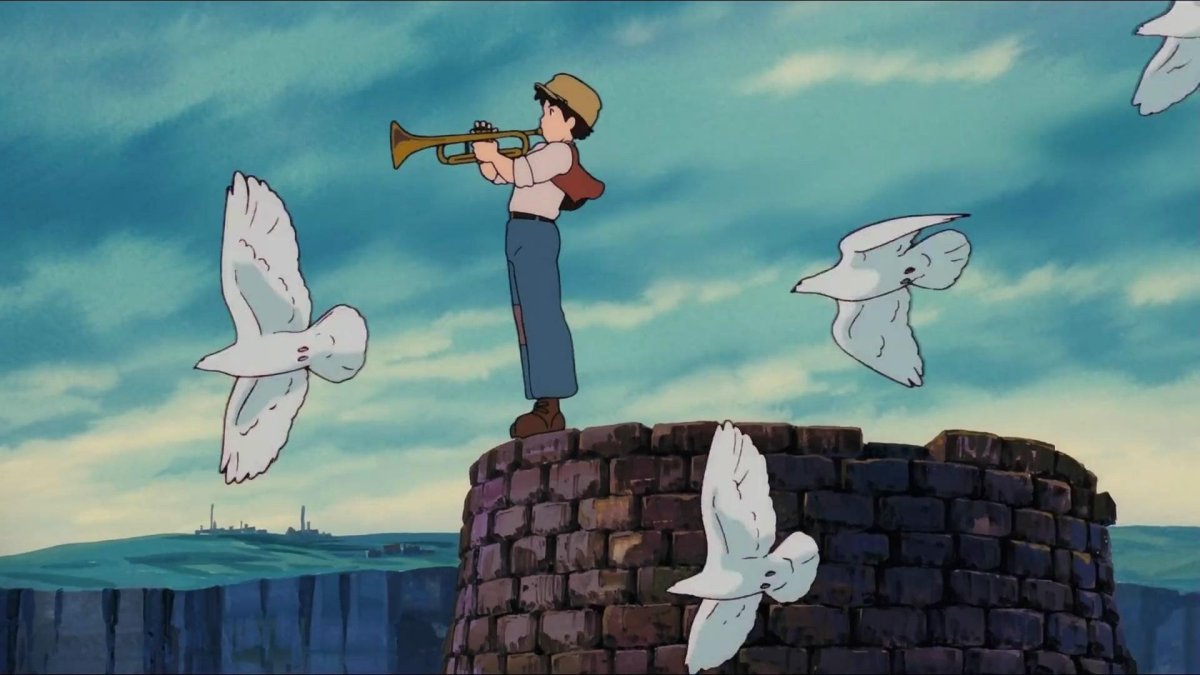 Трубач на прозрачном фоне