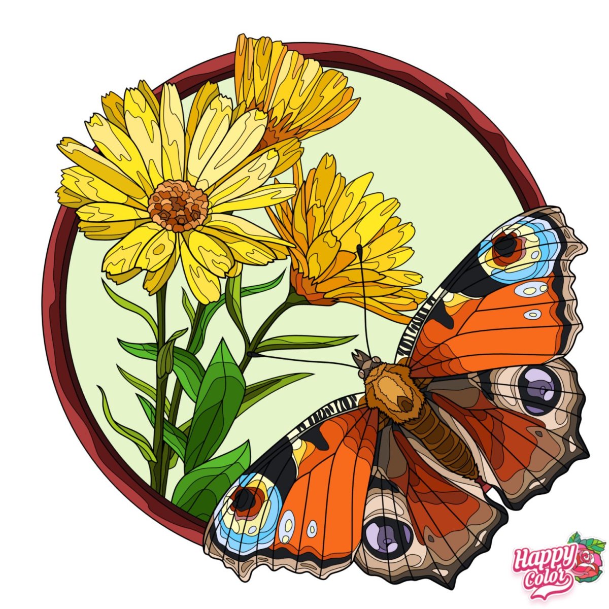 Бабочки витражная роспись