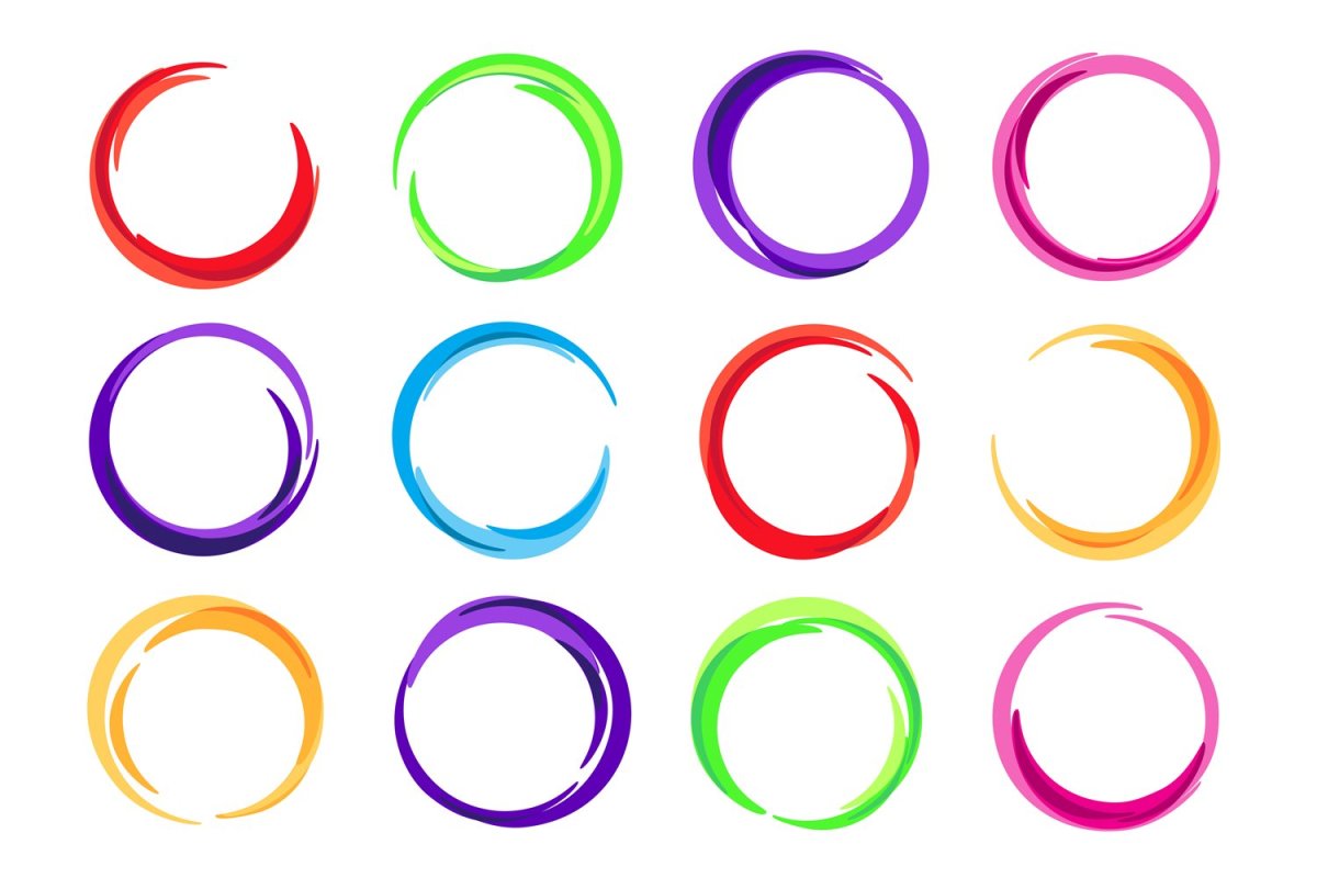 Кружочки разноцветные мультяшные