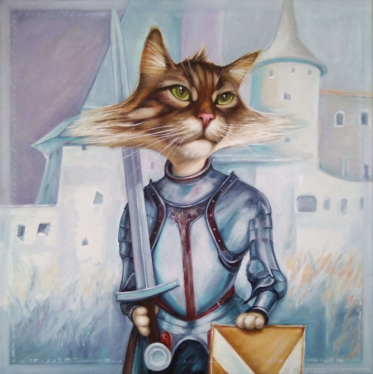 Кот рыцарь арт
