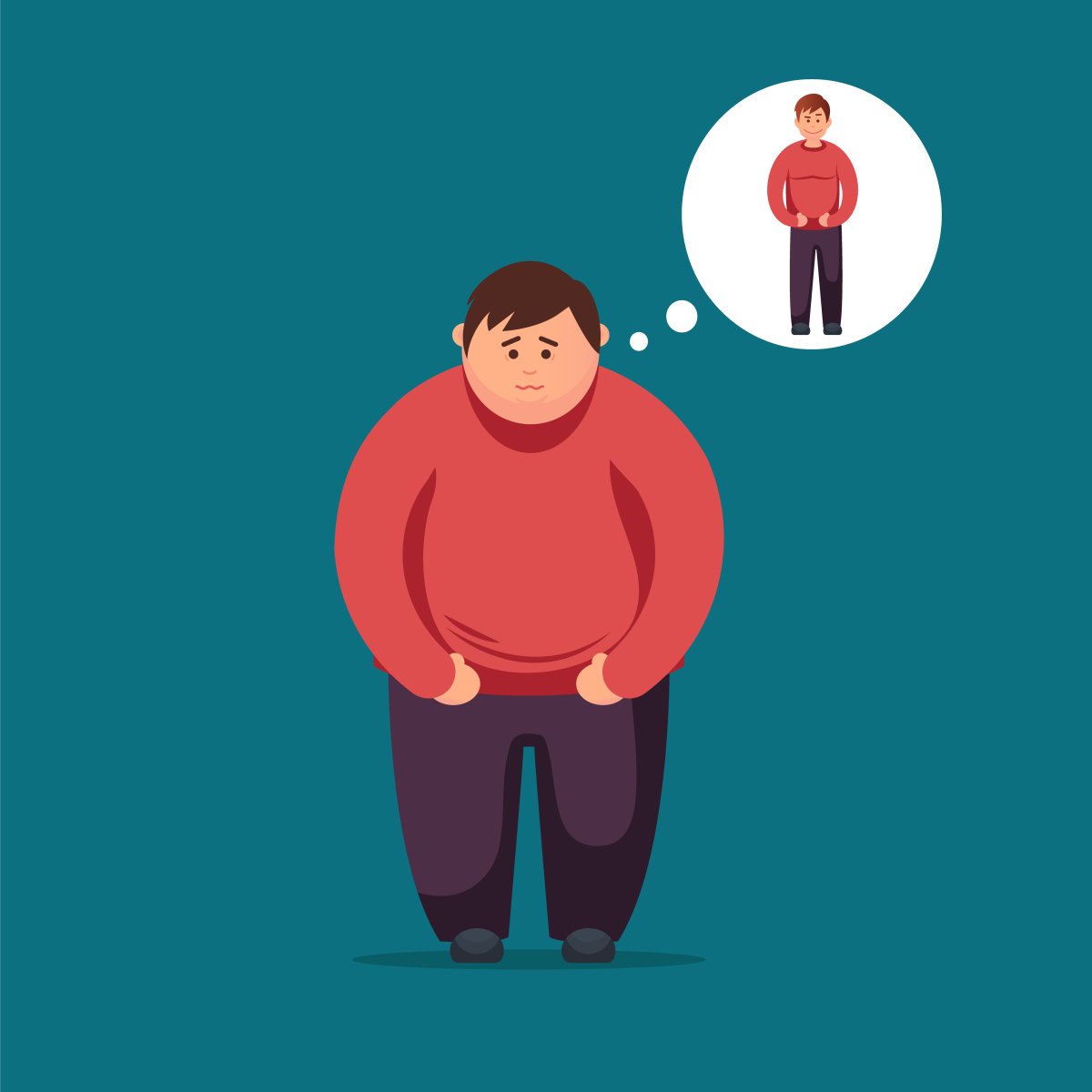 Грустный толстый человек