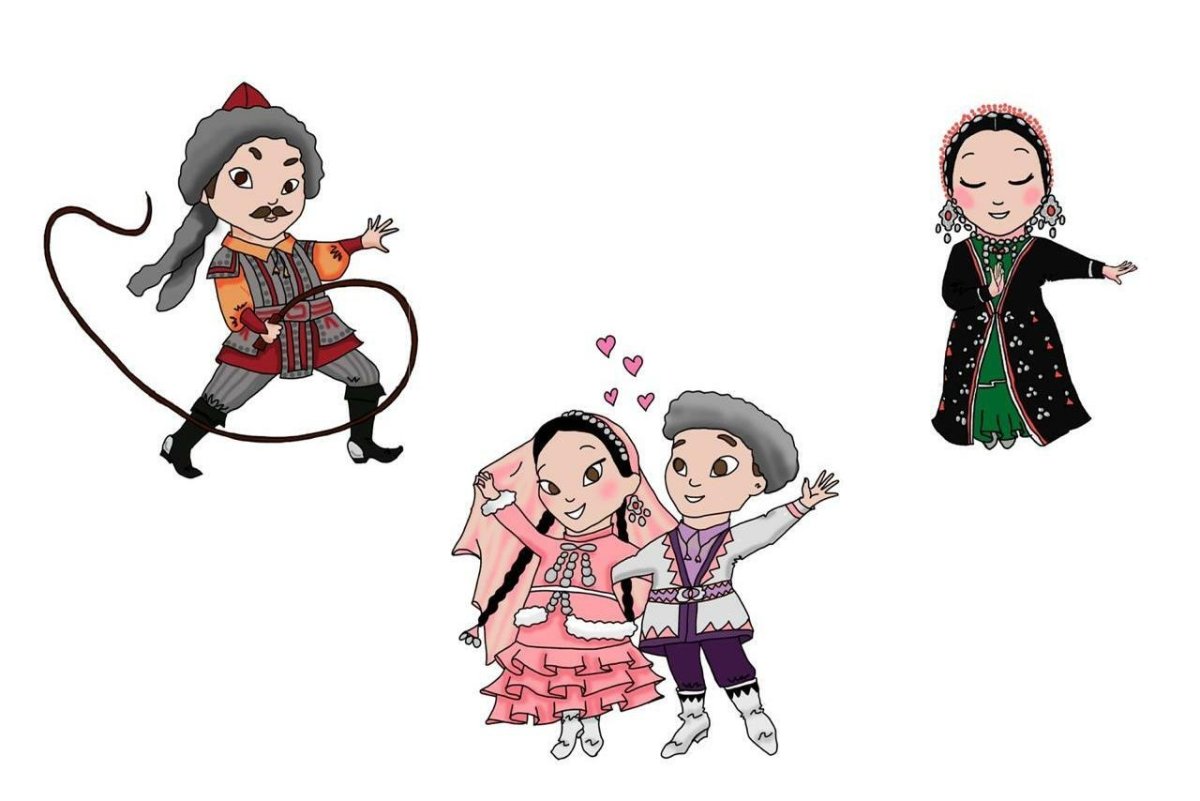 Башкирский национальный костюм вектор