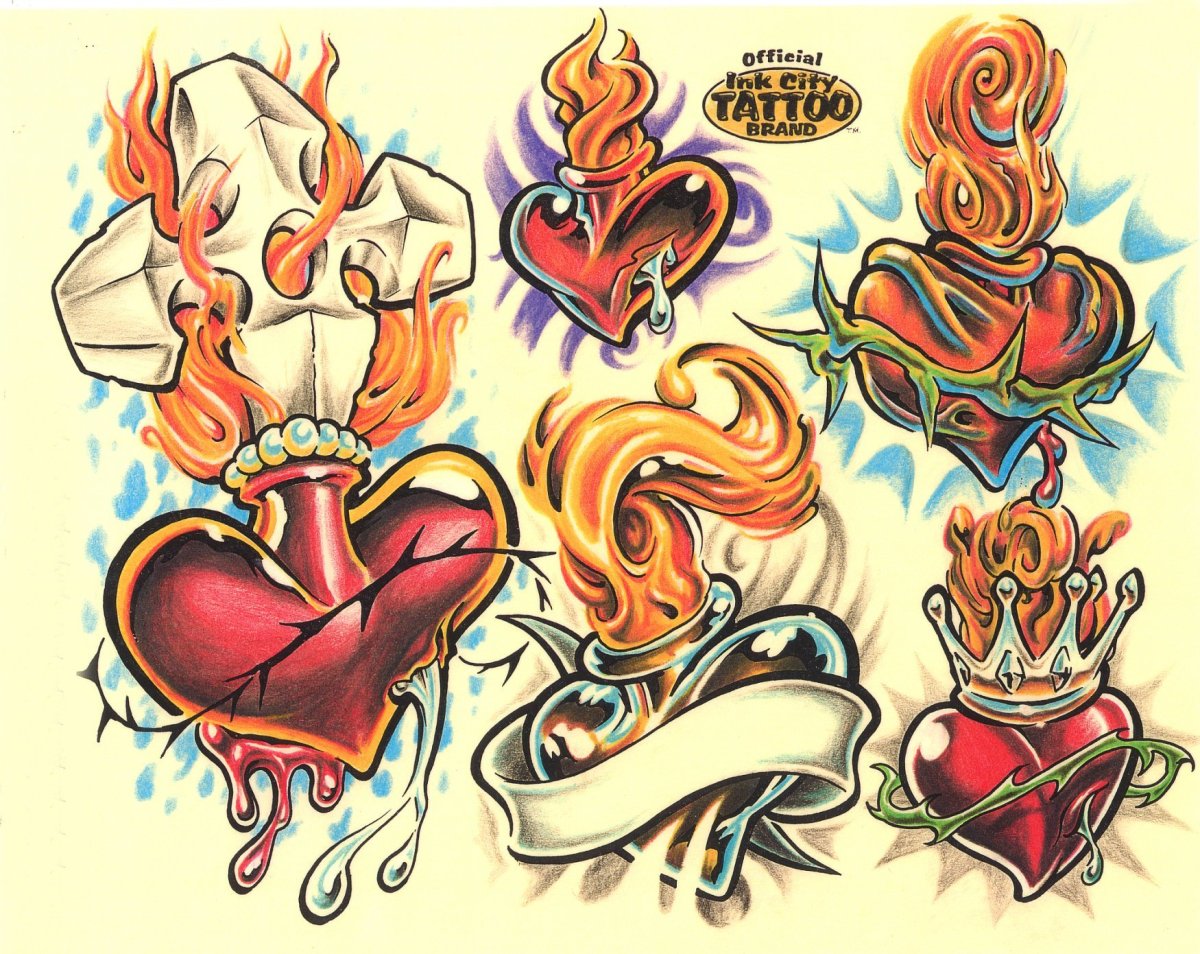 Тату сердце Нью скул
