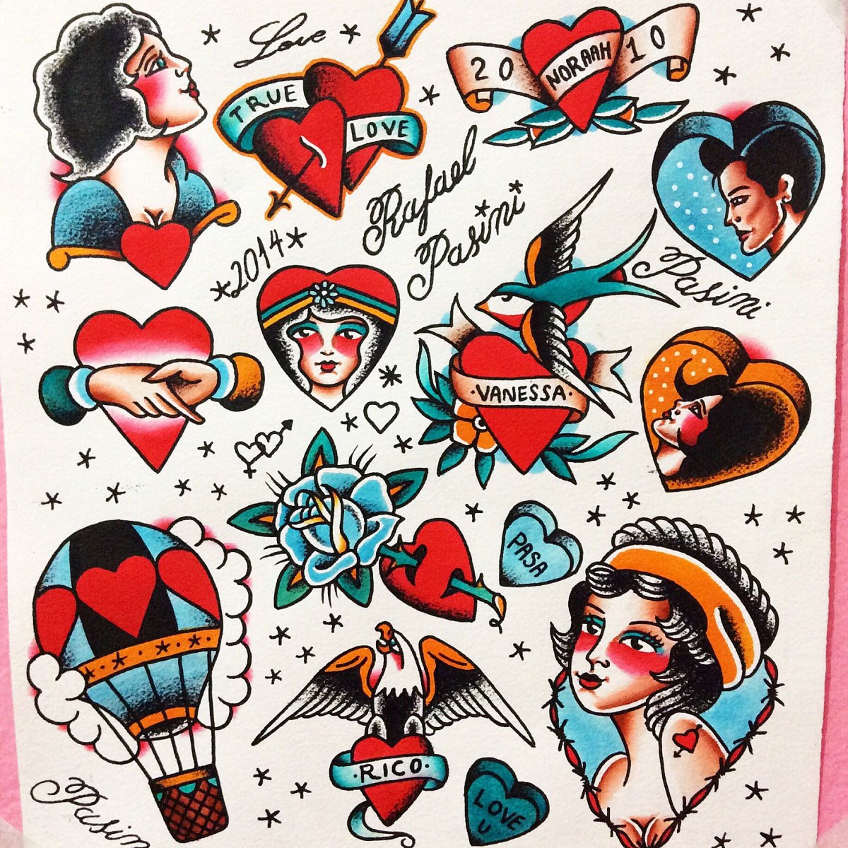 Мелкие тату Олд скул