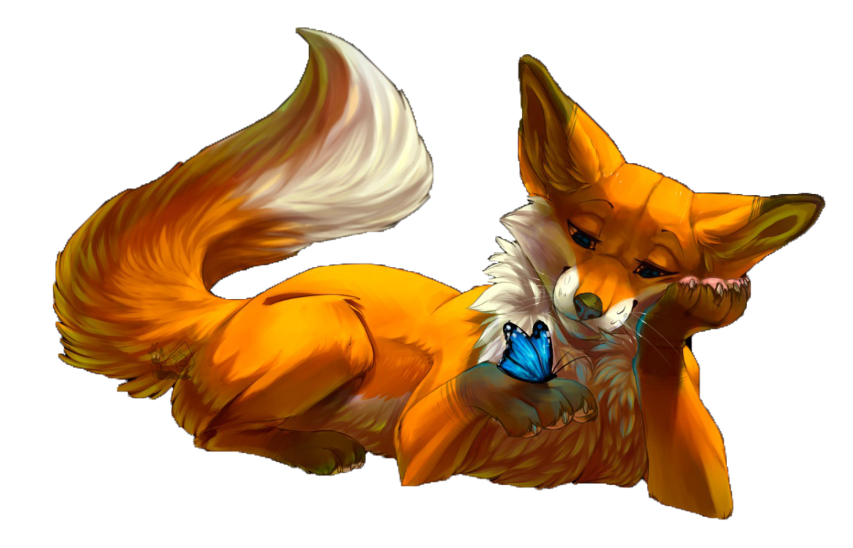 Лиса на белом фоне