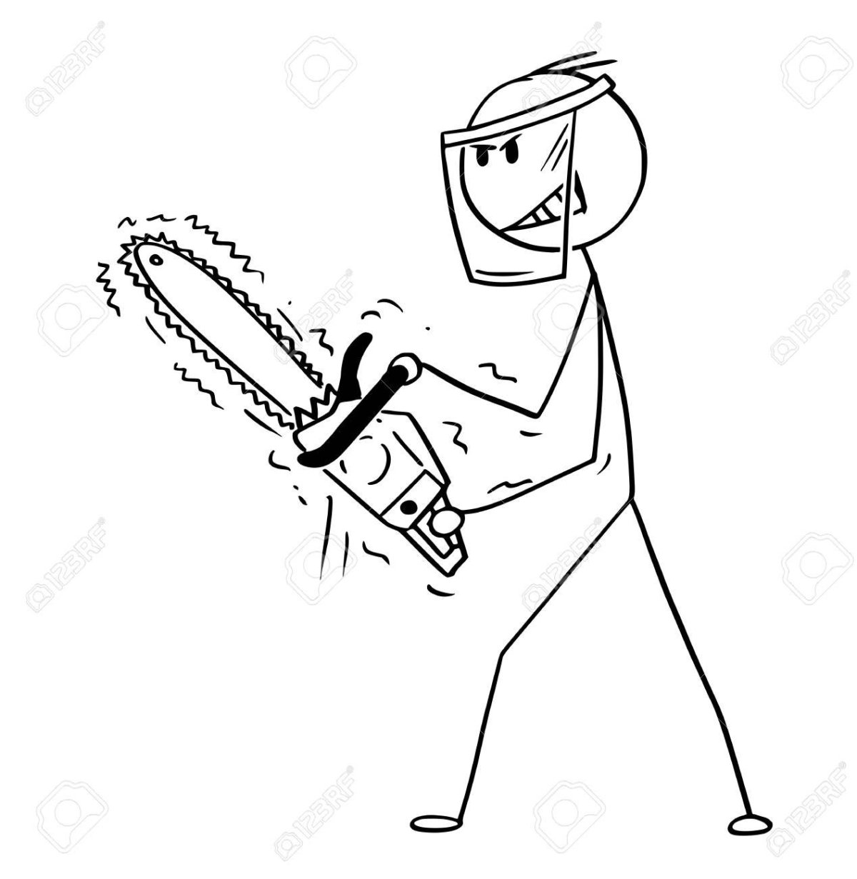 Нарисовать человека с пилой