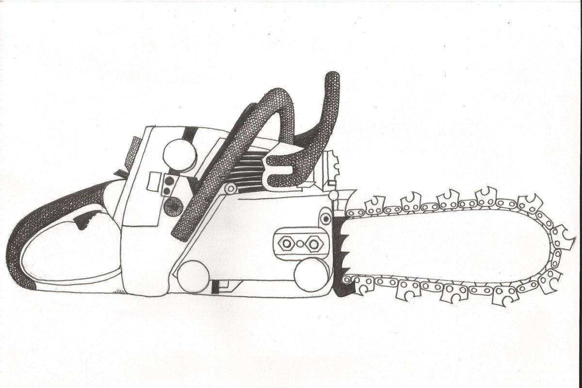 Бензопила рисовать
