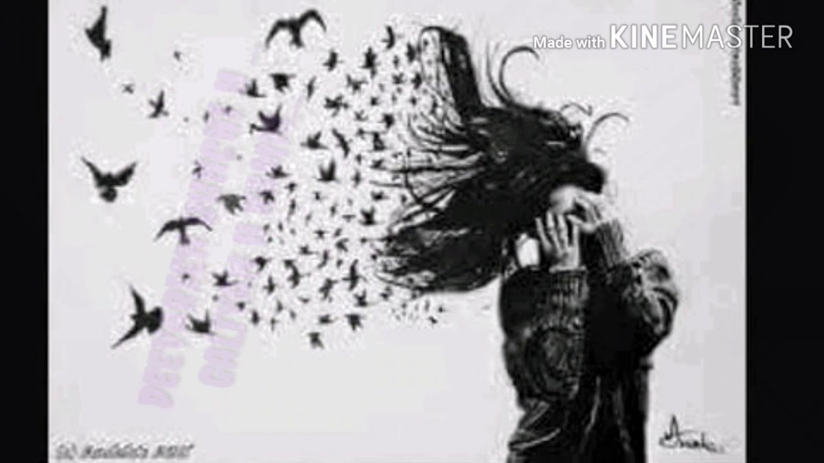 Птицы вылетают из человека