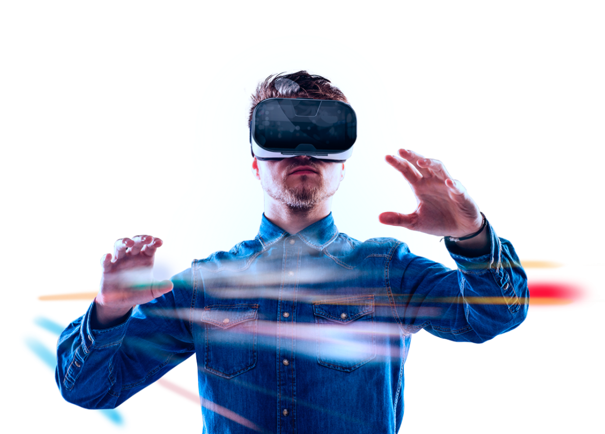 Человек в очках виртуальной реальности