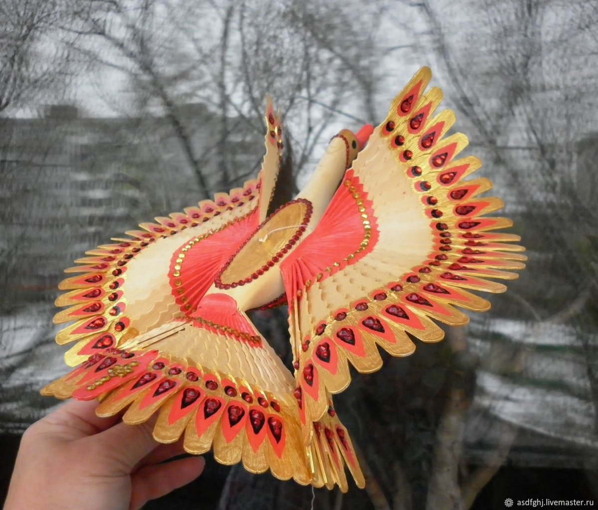 Оберег щепная птица счастья