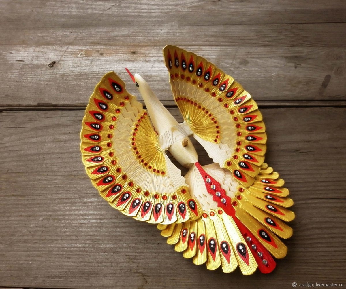 Птица счастья деревянная игрушка