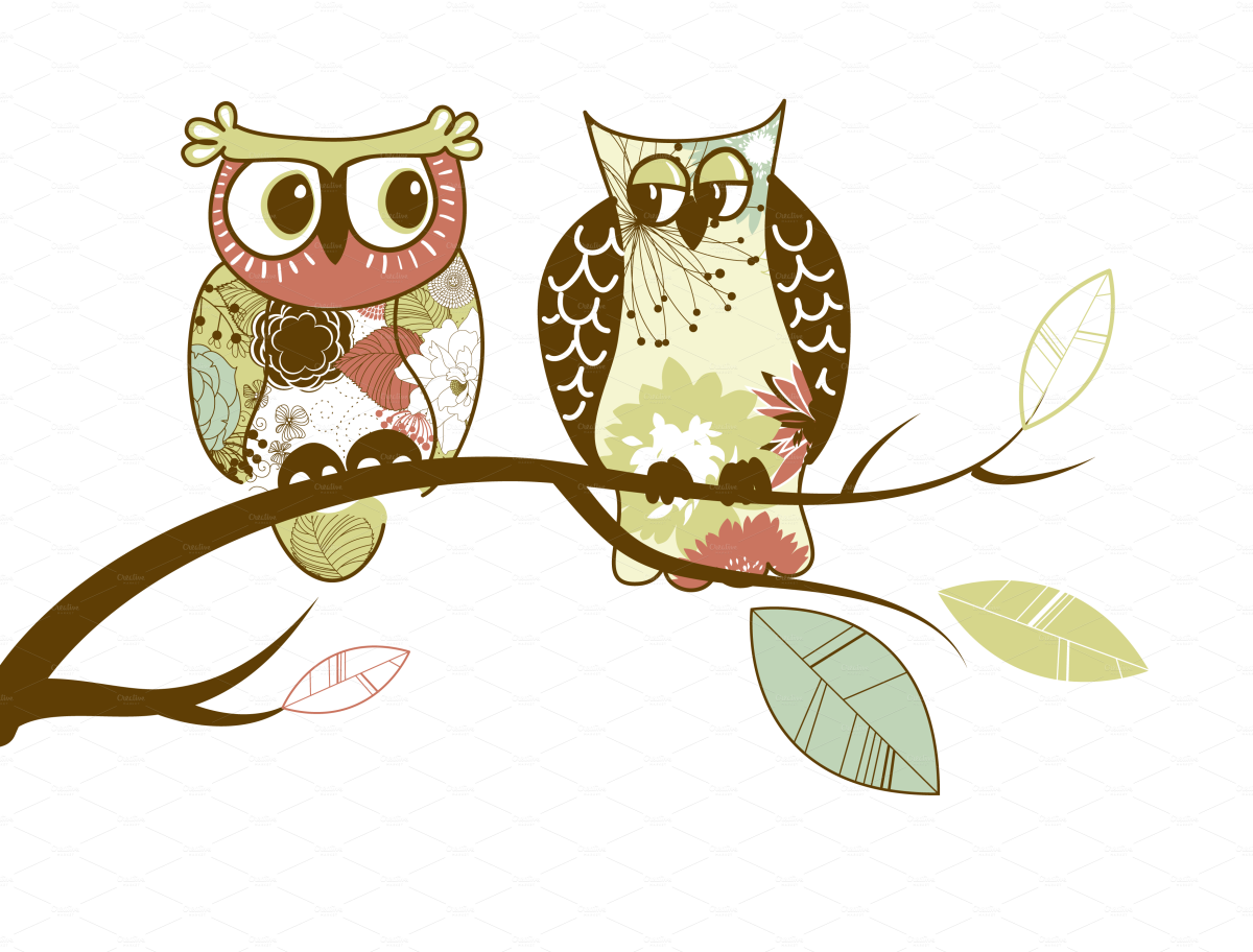 Сова на ветке рисунок