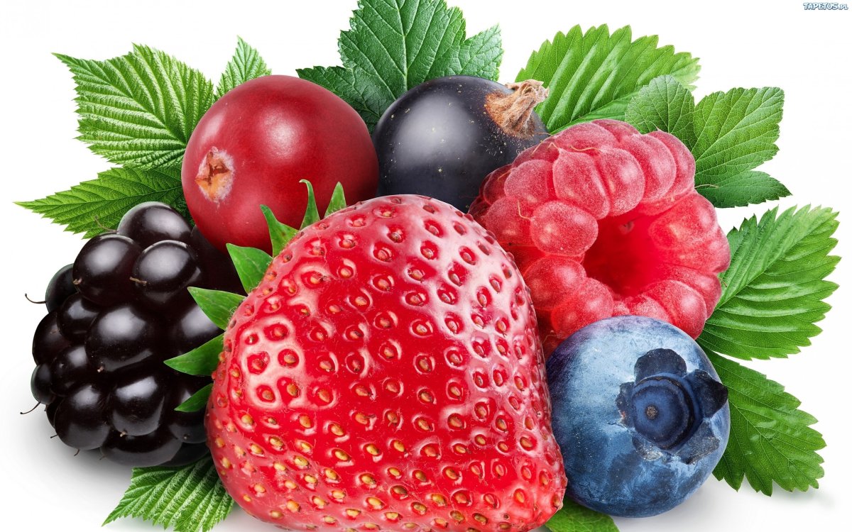 Малина на белом фоне