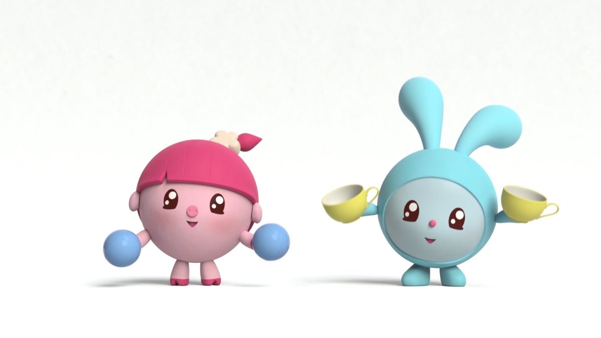 Малышарики Крошик на белом фоне