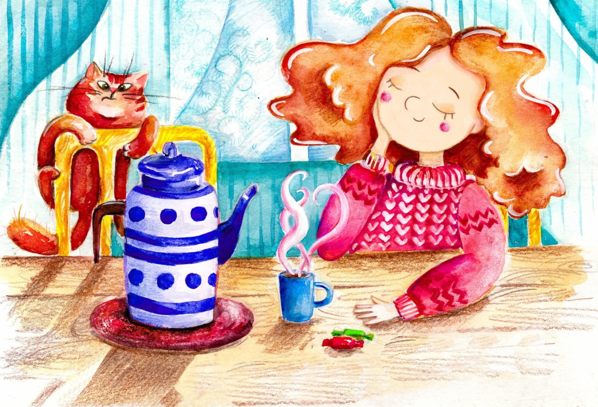 Чаепитие иллюстрации