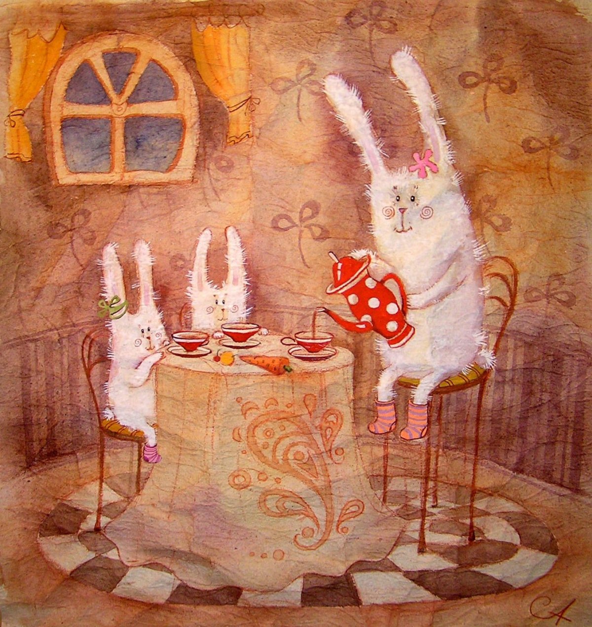 Чаепитие иллюстрации