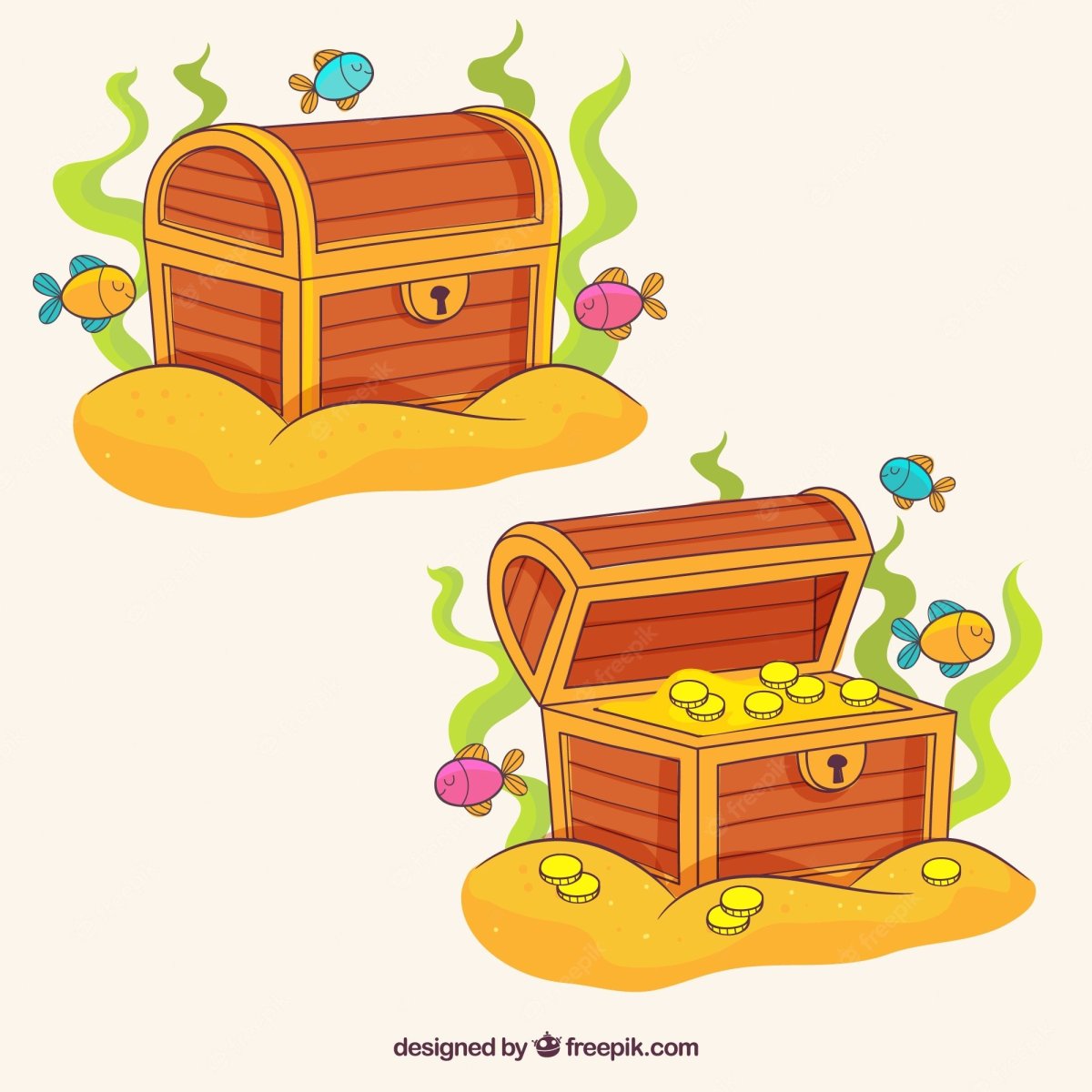 Сундук с книгами мультяшный