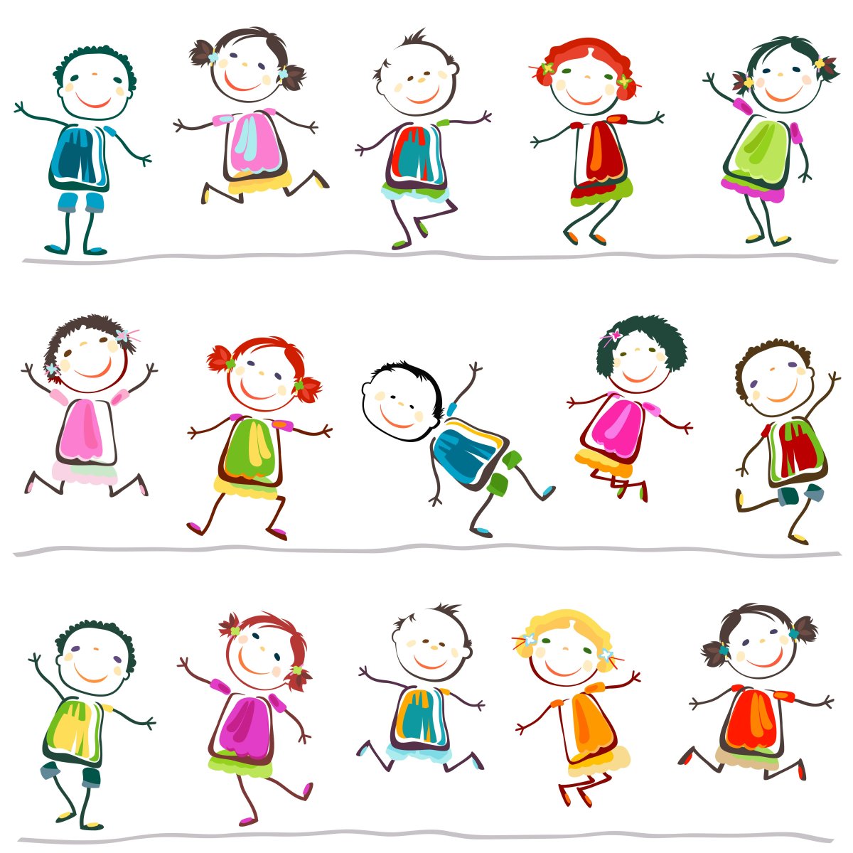 Веселые человечки векторные изображения