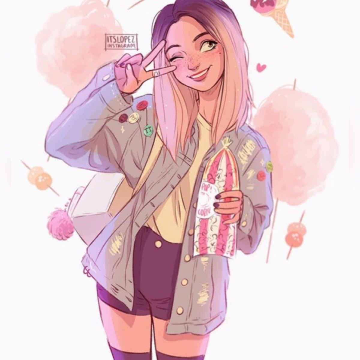 Арты девушки на аву Вайб