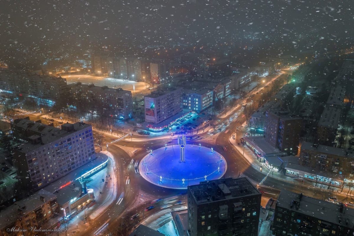 Ночной Сыктывкар сверху