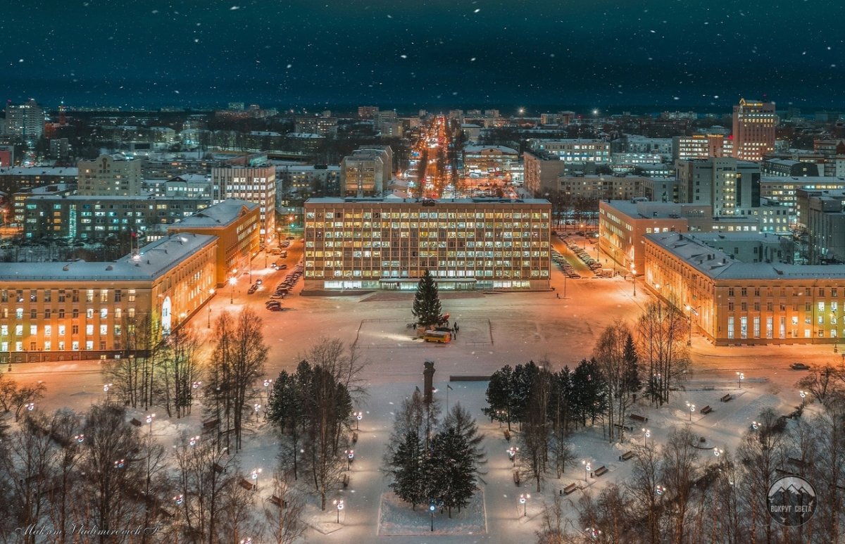 Ночной Сыктывкар зимой