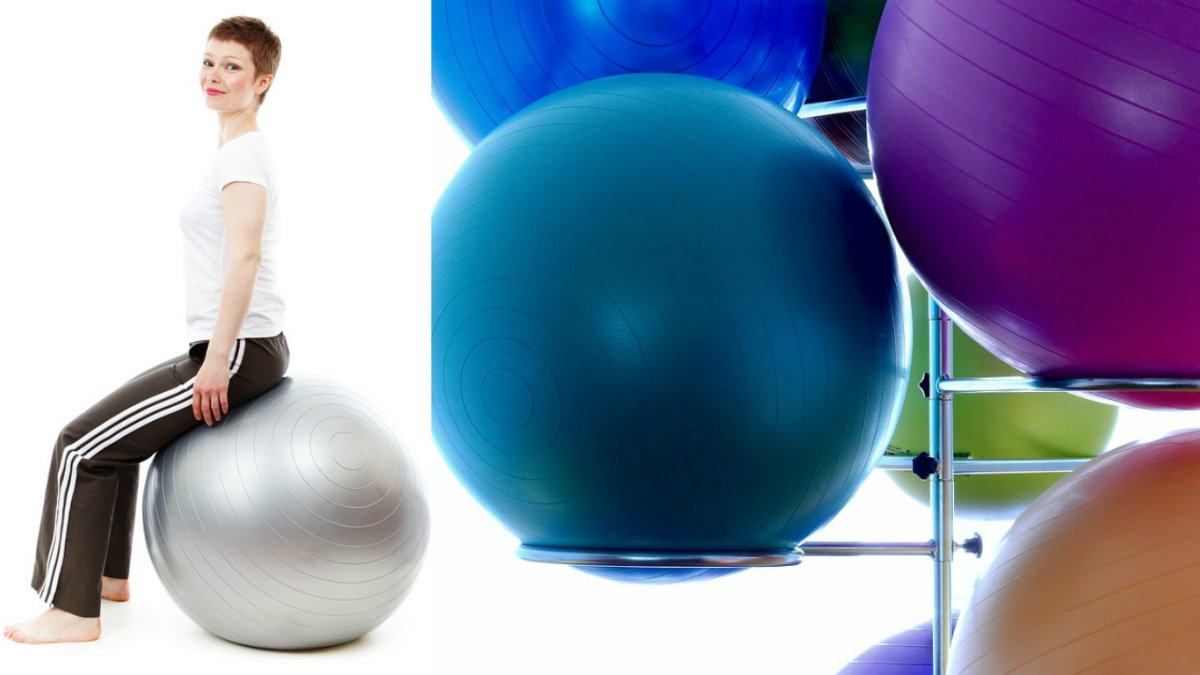 Девушка с гимнастическим мячом