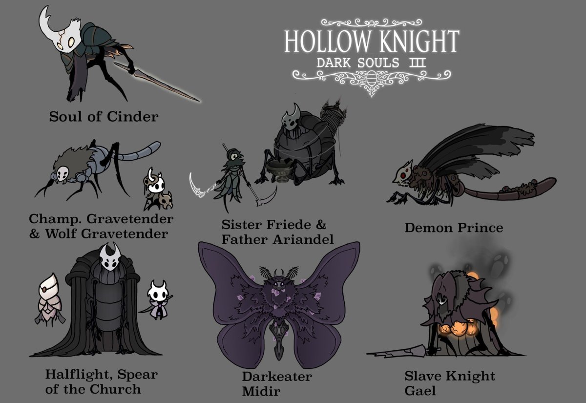 Боссы Dark Souls 2 в стиле Hollow Knight