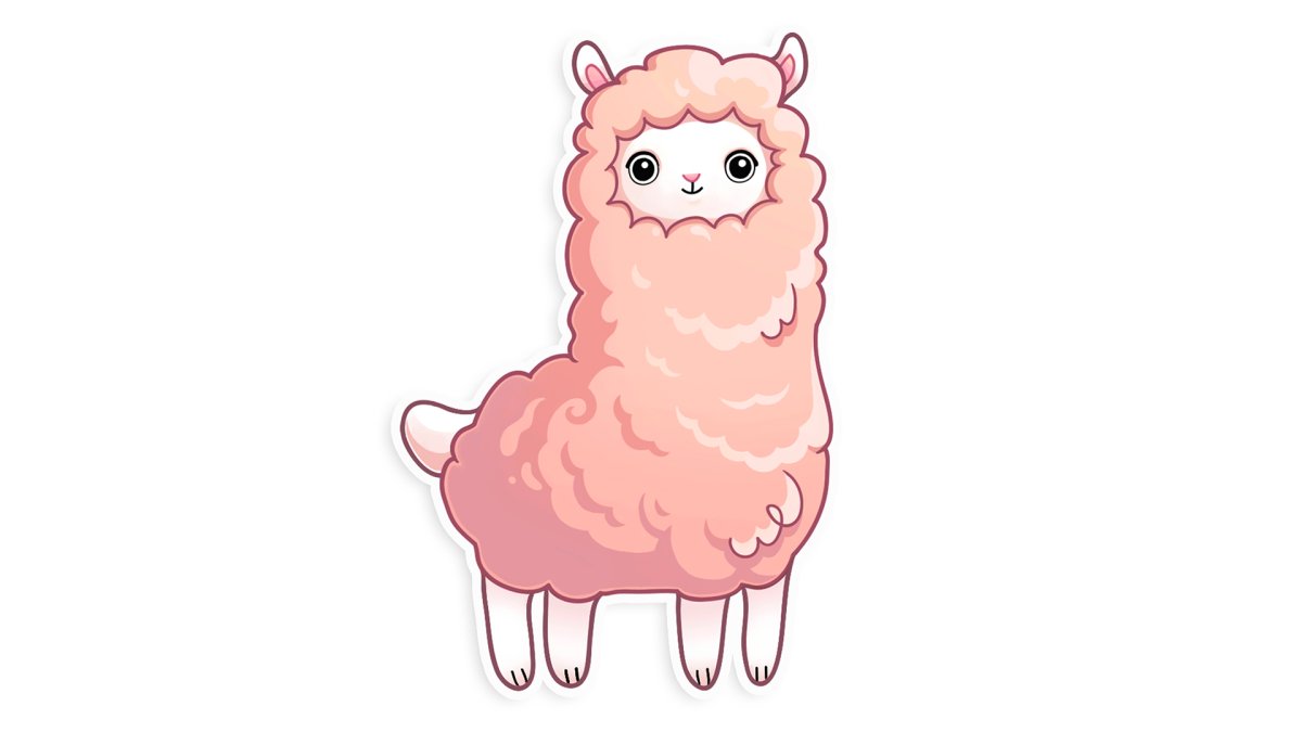 Пушистая лама Стикеры в телеграмм