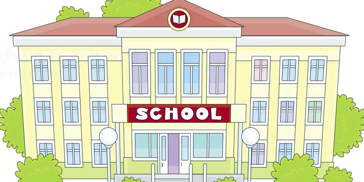 Здание школы значок